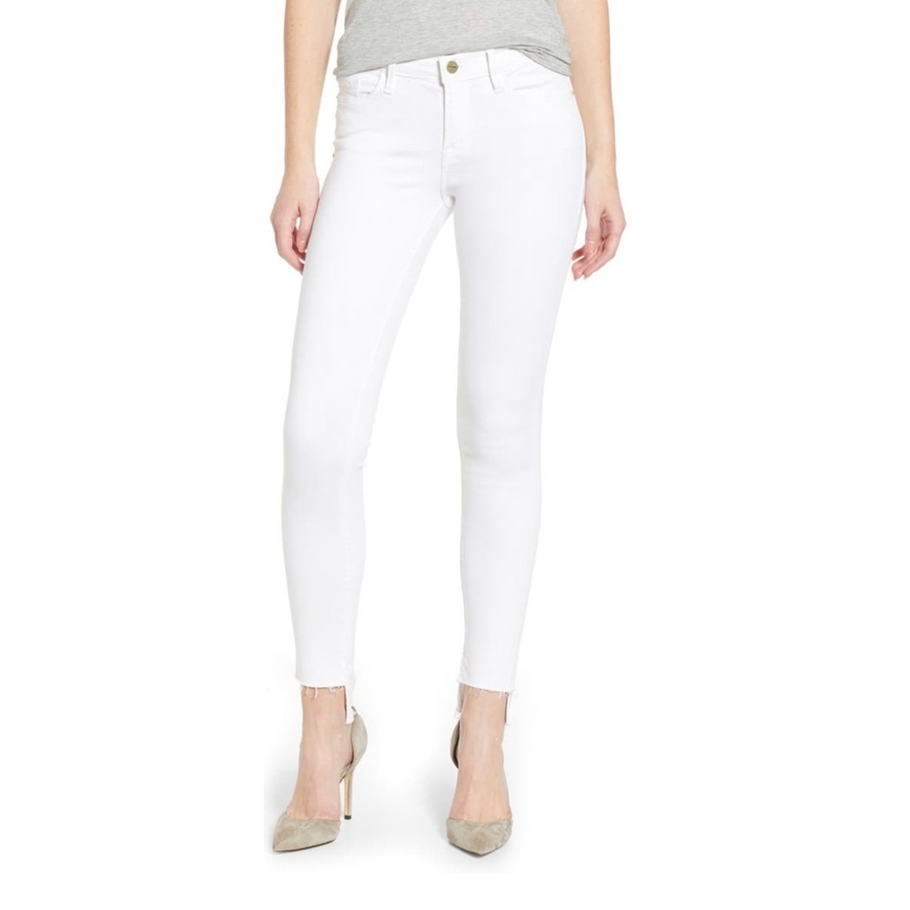 FRAME white denim Le Skinny de Jeanne white 23